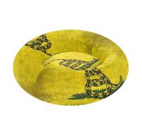 Yellow Snake Don't Tread on Me Flag Pet Dog Bed Anxiety Relief Dog & Cat Cushion for Extra Small Size Pets Supplies S