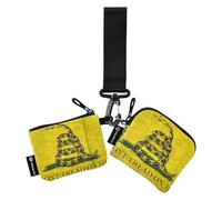 Yellow Snake Don't Tread on Me Flag Women's Coin Purses Card Cases Cute Fashion Wristlet Wallet Key Holder with Zipper Pocket for Men 2 Packs, YELLOW snake Don't Tread On Me Flag, One Size, Art Deco