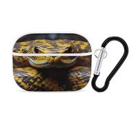 Yellow Snake Earbuds Organizer Shockproof Protective Airpods Pro Cover with Carabiner Clip Anti Fall Carrying Earphone Case Cover for Airpods Pro 2nd Generation White