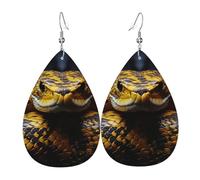 Yellow Snake Earrings for Women Faux Leather Earring Teardrop Dangle Earrings Lightweight Jewelry Gift