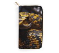 Yellow Snake Leather Wallet, Bifold Stylish Wallets, Credit Card Holder for Passport Covers, Purse Passport Bag for Men Women