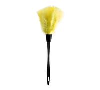 Yellow Soft Feather Hand Duster, Turkey Feather Duster Brush, Furniture Cleaning Tool, Dust Removal Tool for Home, Office, Auto Use