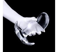 Yellow Soft Silicone Anal Plug, and Anal Dilator with Handle, Suitable for Men and Women, Provides A Great Experience for Masturbation and Prostate Massage, BDSM Sex Toy for Couples (Transparent M)