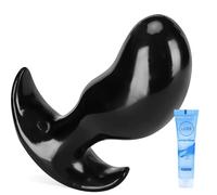 Yellow Soft Silicone Anal Plug, and Anal Dilator with Handle, Suitable for Men and Women, Provides A Great Experience for Masturbation and Prostate Massage, BDSM Sex Toy for Couples (Black/L)