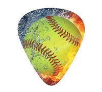 Yellow Softball,12 Pcs Guitar Pick,3 Different Thickness Plectrums for Acoustic Guitar Bass Ukulele (0.46mm 0.96mm 0.71mm)