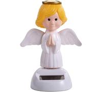 Yellow Solar Powered Bobble Head Toy - Cute Solar Angel Bobble Shaking Head Dancing Figure - Desktop Ornaments, Statues, Bobbleheads