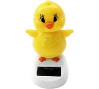 Yellow Solar Powered Dancing Chick, Solar Dancing Figurines, Solar Bobblehead Chicken, Solar-Powered Car Charm, Cartoon Bobble Head Chick Figures for Car Dashboard, Car Solar Power Kits Bobbleheads