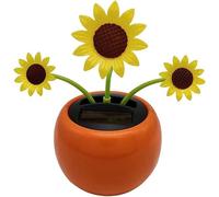 Yellow Solar Powered Dancing Flower, Decoration Gift, Swinging Dancer Toy, No Battery Required, Car Decor Kids Toys, Sunflower Car Decoration(Sun Flower)