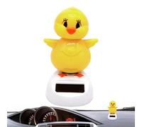 Yellow Solar Powered - wobblers Chicken, Solars Powers Car Charm, Shaking Heads Dancer Doll, Cute Eggshell Cartoon wobblehead Chick Ornaments Figures | For Cars Dashboard floppy head Power Kits Use