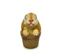 Yellow Solar Rabbit Garden Light, Resin Statue for Yard Patio Decor | Solar Powered Rabbit Garden Statue, Weatherproof Resin Bunny Light w/ Auto Sensor, Warm LED for Lawn Path Balcony 17cm Yellow
