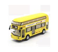 (Yellow) Sound & Light 1:50 Double-Decker London Bus Toy - Metal Pull-Back Model, 3+ - TOY7768