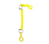Yellow Spiral Double Plastic Hook Attachment Keyring (1 Supplied)