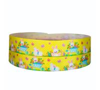 Yellow Spring Easter Bunny 2m x 22mm Ribbon for Personalised Easter Cake Decoration Ribbon Decorating Ideas for Personalised Bonnets Presents Gift Wrap Baskets Cards Craft Art Toppers Wrapping Bows