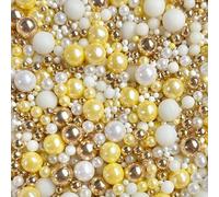 Yellow sprinkles for cakes yellow lemon gold white cupcake edible metallic pearls toppers sprinkle mix blend pastel summer yellow daisy topper decoration baking biscuits cake topper DAFFODIL