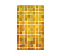 Yellow Square Grid Simple Minimalist Single Toggle Blank Wall Plate Light Switch Cover Decorative 1 Gang for Kitchen Room Bathroom Size 11.4x7cm