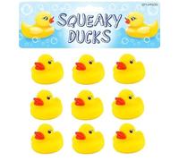 Yellow Squeaky Rubber Ducks 5cm - 1 Set Includes 9 Floating Bath Toys for Kids, Classic Squeaky Ducks, Party Bag Fillers, Baby Shower Decorations, Carnival Prizes & Novelty Gifts(PACK OF 3)