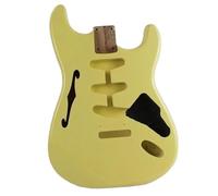 Yellow ST Semi Hollow F Hole Alder Electric Guitar Body
