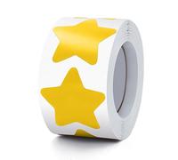 Yellow Star Stickers Roll 3.8 cm Self-Adhesive Stars Labels Waterproof Removable for Children Teacher Business 500 PCS