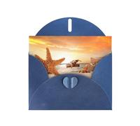 Yellow Starfish Exquisite Pearl Paper Holiday Cards, Birthday Cards, Suitable For Christmas, Valentine'S Day, Wedding Anniversary And Party Invitation Cards.