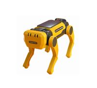 (Yellow) Steam Solar Electric Smart Robot Dog Robot Cow Children's Educational Assembling Technology Toys