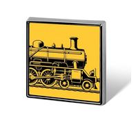 Yellow Steam Train Lapel Pin Fashion Brooch Pin Cute Button Badges Square Button Pins Enamel Pins Metal Pinback for Hat Shirt Clothing Bags Decoration