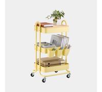 VonHaus 3 Tier Storage Trolley with 4 Wheels in Yellow VonHaus Yellow