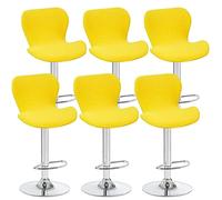 Yellow Stretch Bar Stool Covers 6 Pcs Swivel Chair Slipcovers for Curved Short Back Perfect for Kitchen Office Pub Hotel Counter Bar Protect