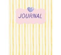 Yellow Stripe Journal Notebook - 8x10" Large Aesthetic Journal | 200 Premium Blank Pages for Writing, Drawing & Creativity | Cute Pastel Striped Cover Diary for Women, Teens & Gifts