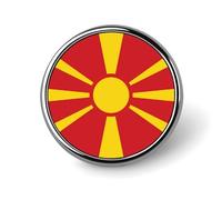 Yellow Stripes Republic Of North Macedonia Flag Pin Badge Button Brooch,National Map Brooch Pins For Men Women Round Badge Collar Pin Lapel Pins For Dress Jacket Backpack Accessories Ouvenir Gift