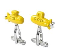 Yellow Submarine Cufflinks - Onyx Art CK674 Beatles Novelty Cuff Links In Premier Life Packaging