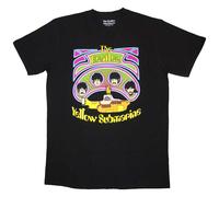Yellow Submarine Heads In Circles V2 T-Shirt The Beatles Black XXL
