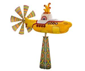 Yellow Submarine Wind Spinner, Submarine Wind Spinner Outdoor Garden Decor, Rotating Submarines Yard Spinners with Spin Blades, Motion Art Wi nd Sculpture, UV-Resistant Non-Fading (1pcs)