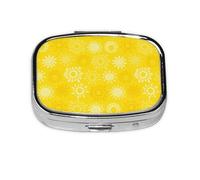 Yellow Sun Hand Nature,Meta Pill Box 2 Compartment Medicine Case,Portable Organizer,Rectangle Meta Portable Organizer Pill Box 2298 Compartment Medicine Case
