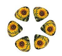 Yellow Sunflower Blooming Guitar Pick 12 picks Fashion Personalized Bass Pick Durable Electric Guitar Plectrums Instrument Accessories for Ukulele Electric Guitar Bass