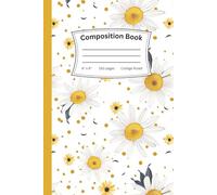 Yellow Sunflower Composition Notebook - Glossy Hardcover: 150 pages, college ruled, flowers, 6x9inches
