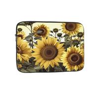 Yellow Sunflower Floral Laptop Sleeve for Women Men, 17 Inch Waterproof Laptop Bag Lightweight Notebook Computer Cover Bag