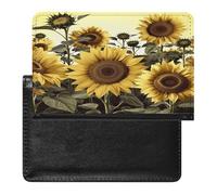 Yellow Sunflower Floral Passport Holder Cover Wallet Case PU Leather Passport Book Card Holder for Travel Must Haves