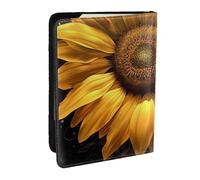 Yellow Sunflower Floral Printed Passport Holder - 6.5 x 4.5 Inch RFID Blocking Travel Wallet,Stylish Passport Cover,Lightweight Document Organizer for Cards