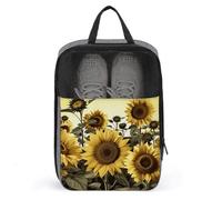 Yellow Sunflower Floral Shoe Bag Travel Shoe Organizer Water-Resistant Shoe Pouch with Zipper Sneaker Dust Bag, gray, One Size, Modern