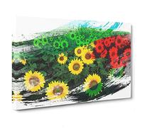 Yellow Sunflower Flowers V2 Canvas Print for Living Room Bedroom Home Office Décor, Wall Art Picture Ready to Hang, 30 x 20 Inch (76 x 50 cm)