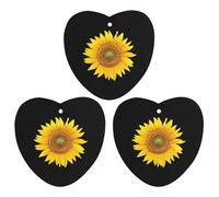 Yellow Sunflower Hanging Car Air Fresheners 3Pcs Aromatherapy Tablets Automotive Fragrance Scented Card Decor Love form