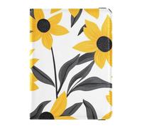Yellow Sunflower Leather Passport Card Holder Cover Combo for travel Travel Documents Organizer Protector Passport Cover with RFID Blocking for women Lightweight