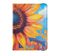 Yellow Sunflower Leather Passport Holder Cover Wallet Travel Passport Wallet Cute Passport Book Waterproof, Yellow sunflower, One Size