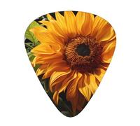 Yellow Sunflower On A Brown Background Wzywhj Prints Abs Guitar Picks 12 Piece, Easy Grip Uke Picks For Your Bass, Ukulele, Acoustic Or Electric Guitar