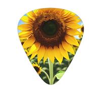 Yellow Sunflower Print 12 Pcs Guitar Picks Fit Lovers 3 Different Thickness 0.46 0.71 0.96mm