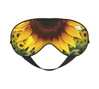 Yellow Sunflower Print Breathable Full-Cover Eye Mask Stylish Adjustable Nap Night Restful Environment