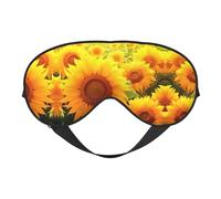 Yellow Sunflower Print Sleep Mask Silk Eye Cover Soft Satin Blindfold Elastic Strap Night Eyeshade Travel Nap for Women Men