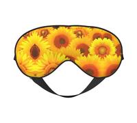Yellow Sunflower Print Soft Eye Mask – Elastic Nighttime Shade, Light-Proof Blindfolds for Plane, Yoga, Travel