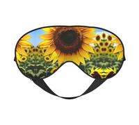 Yellow Sunflower Print Soft Eye Mask - Comfortable Sleep, Elastic Nighttime Shade, Eye Covers for Travel, Meditation