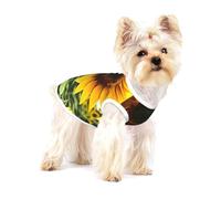 Yellow Sunflower print Tshirts for Small Dogs Dog's Fashion Shirt Breathable Sleeveless Shirts for Small Dogs